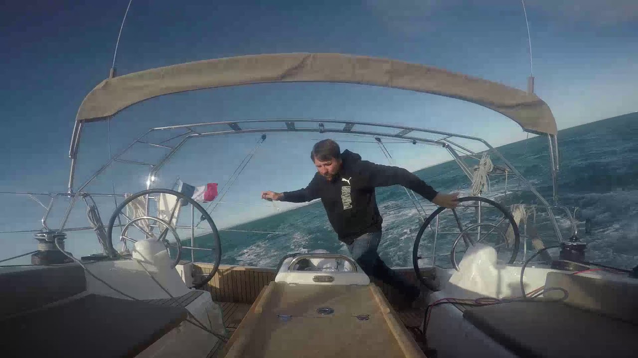 Jeanneau Sun odyssey 410: la méditerranée , de pétole a force 6 en quelques minutes. Panique a bord!