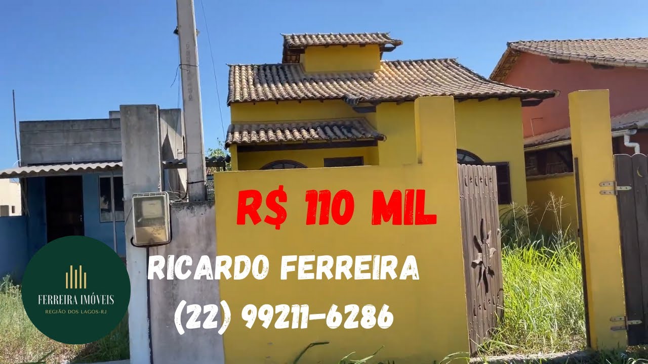Vendo casa 2 quartos com suíte terreno 7 x 25 em Unamar/RJ, condomínio Nova Califórnia R$ 110 mil