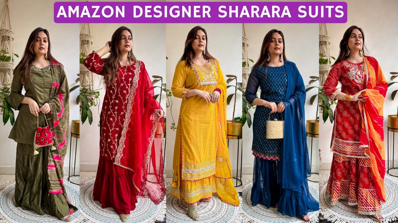 Amazon *TRENDY* Sharara Kurta Set Haul & Styling | Designer Party Wear Sharara Suit/Kurta Sets