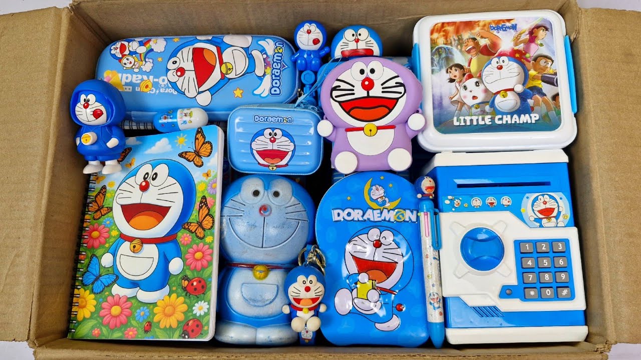 DORAEMON Stationery collection🩵Geometry, Piggybank, Bottle, Pen, Sharpener, Keychain, Lunchbox Diary
