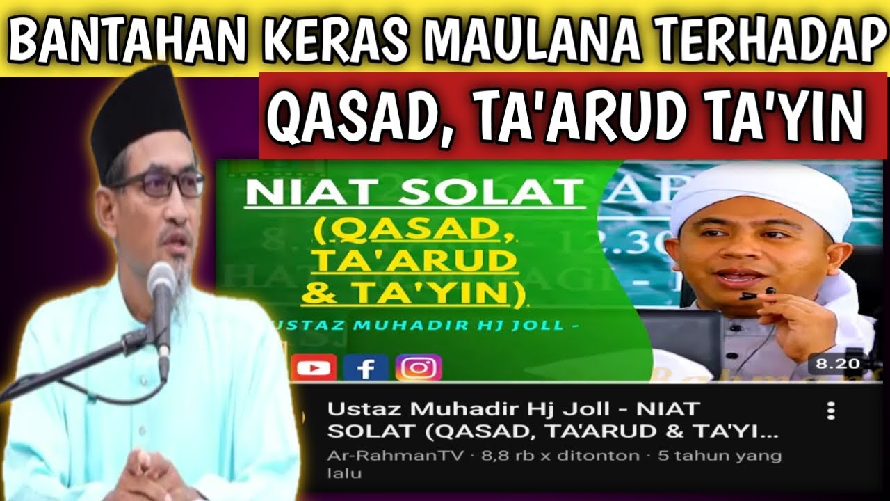 PADU !! MAULANA FAKHRURRAZI BASUH GENG TAKSUB MAZHAB SYAFI'E BERKENAAN BAB NIAT