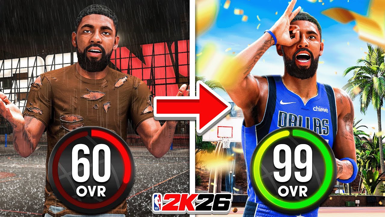 KYRIE IRVING BUILD 60 OVR to 99 OVR in 1 VIDEO No Money Spent on NBA 2K26