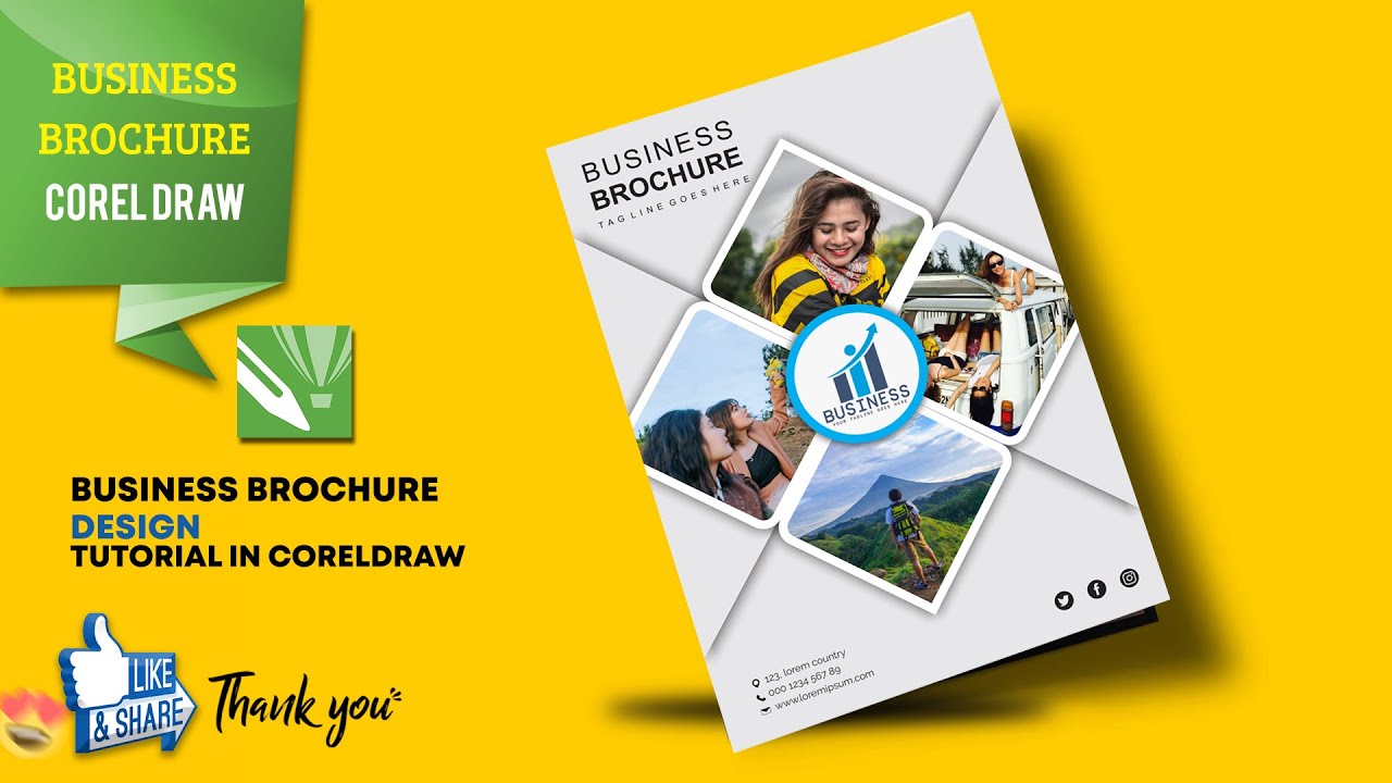 CorelDraw 2020 | How to Create Abstract business brochure in CorelDraw | Adobe Tutorial