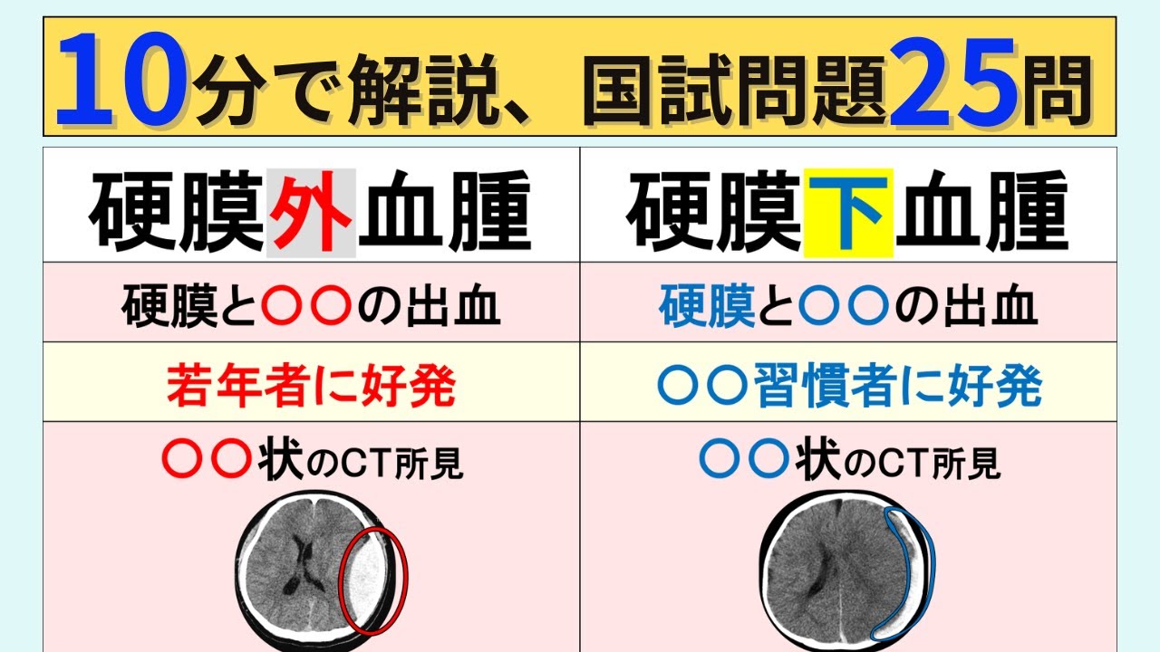 【10分で解説】硬膜下血腫と硬膜外血腫について解説
