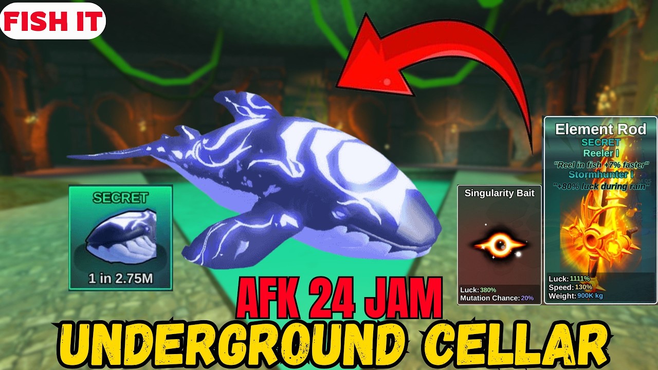 DAY3 AFK 24JAM DI UNDERGROUND CELLAR ANCIENT WHALE SECRET TERSULIT!.... Fish it