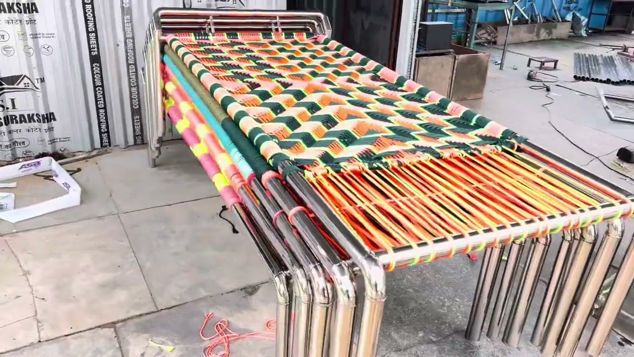 स्टील चारपाई खाट देसी खाट #charpai #charpaidesign #charpaibananekatarika #automobile #furniture 
