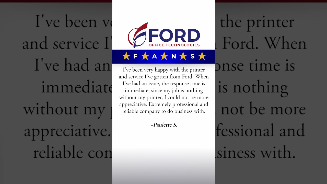 YOUR FORD OFFICE TECHNOLOGIES 5 - STAR REVIEW