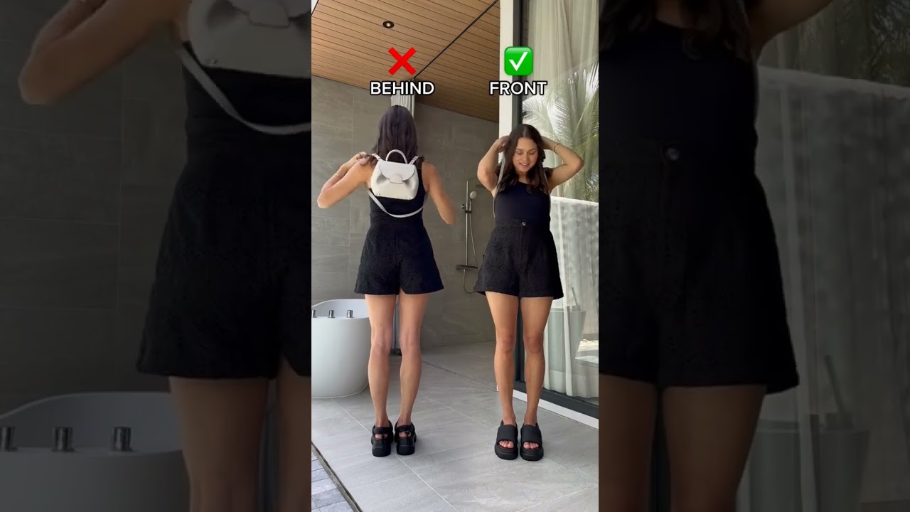👜😱 How Do you Carry Sling Bag As DIY Backpack? #shorts