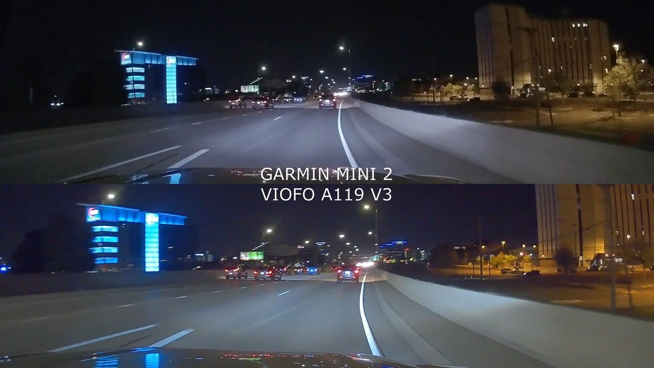 Garmin Dash Cam Mini 2 vs. Viofo A119 V3 [Night]