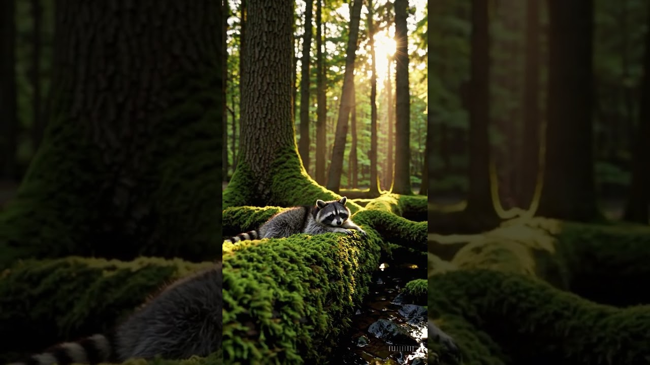 Who else wants this kind of relaxation? 🦝🌳 #RaccoonLife #ForestVibes