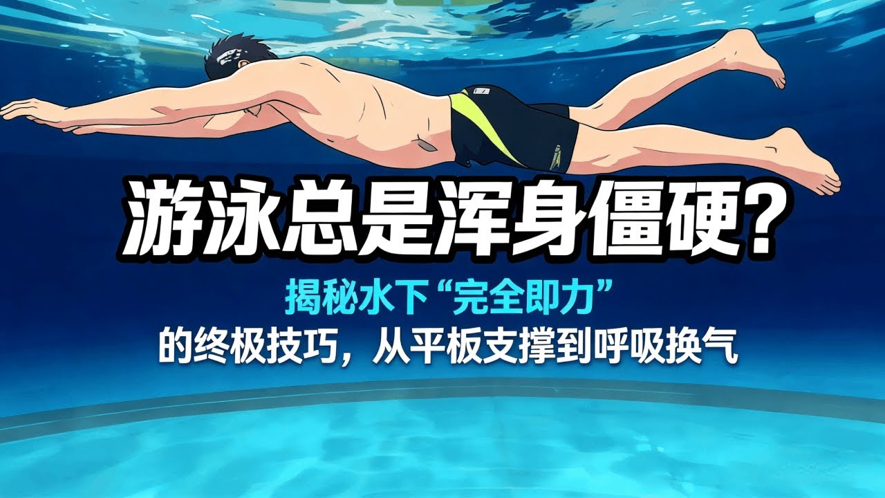 游泳总是浑身僵硬？揭秘水下“完全卸力”的终极技巧 #游泳教学 #游泳技巧 #如何放松身体 #自由泳 #蛙泳 #蝶泳 #水下换气 #游泳初学者 #运动健身 #游泳干货