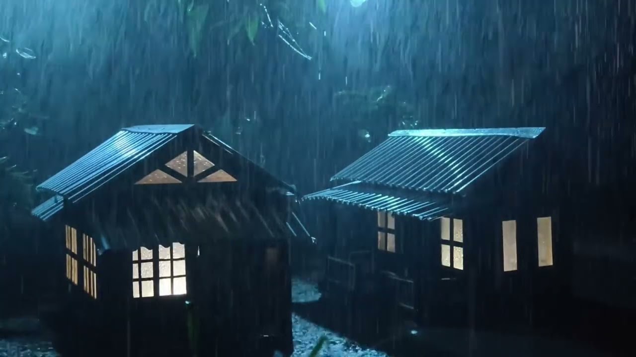 No Ads Rain Sounds for Sleeping - ASMR Rain and Thunder Sounds on Tin Roof for Dreamy Nights