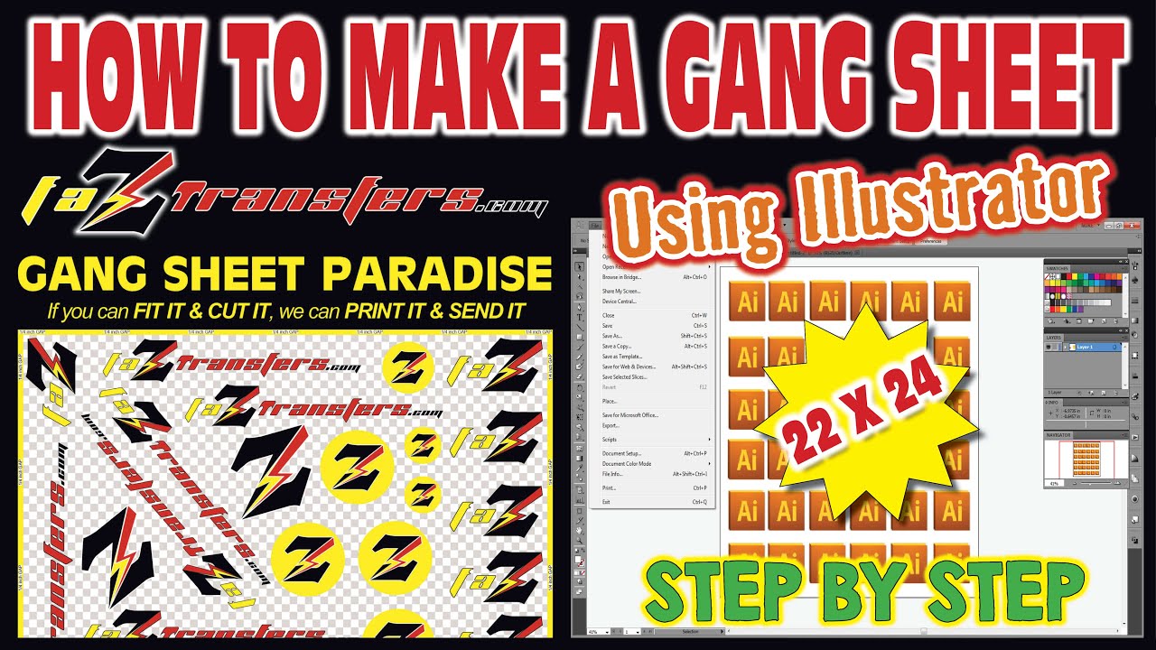 CREATING A 22X24 GANG SHEET USING ILLUSTRATOR