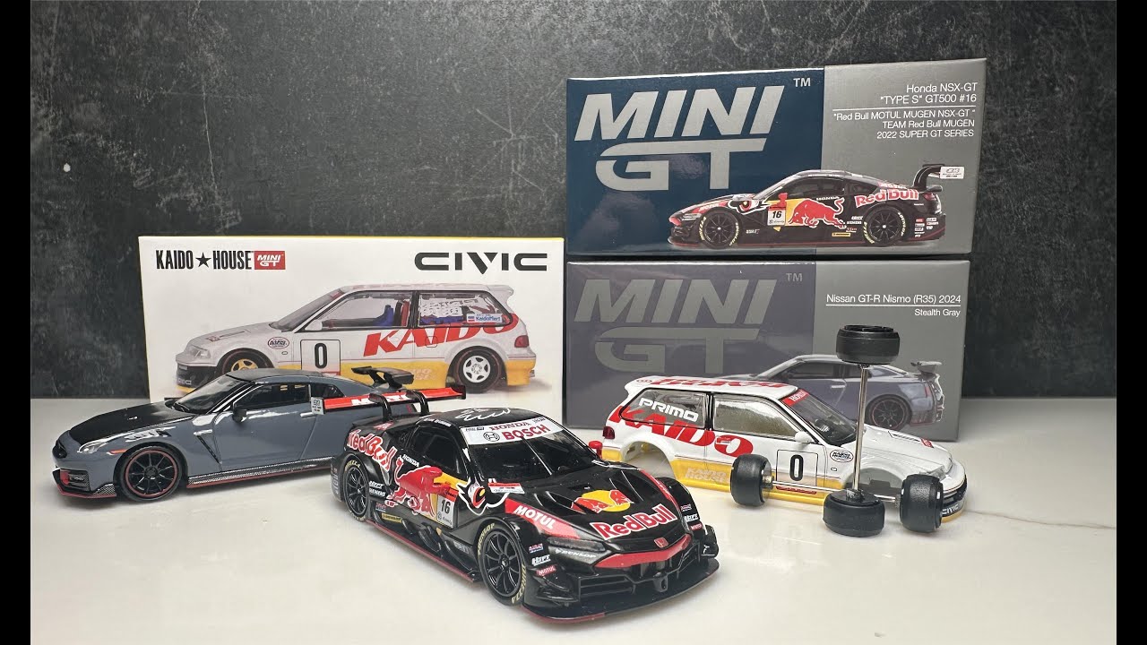 MINI GT -  #848 Honda NSX-GT & #868 Nissan GT-R  KAIDO HOUSE #139 Honda Civic - REVIEW & DISASSEMBLE