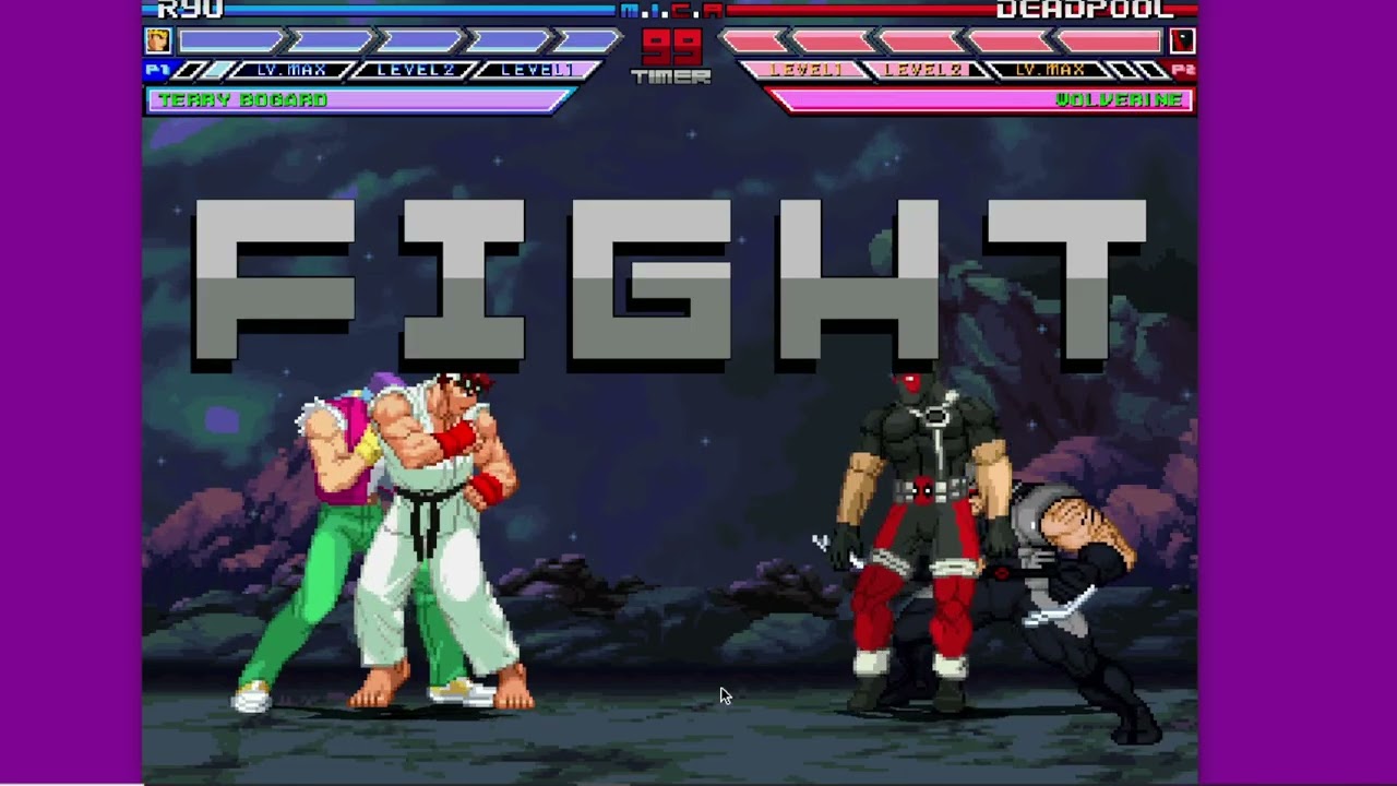 Karane MUGEN Battle #224: Ryu & Terry Bogard vs Deadpool & Wolverine
