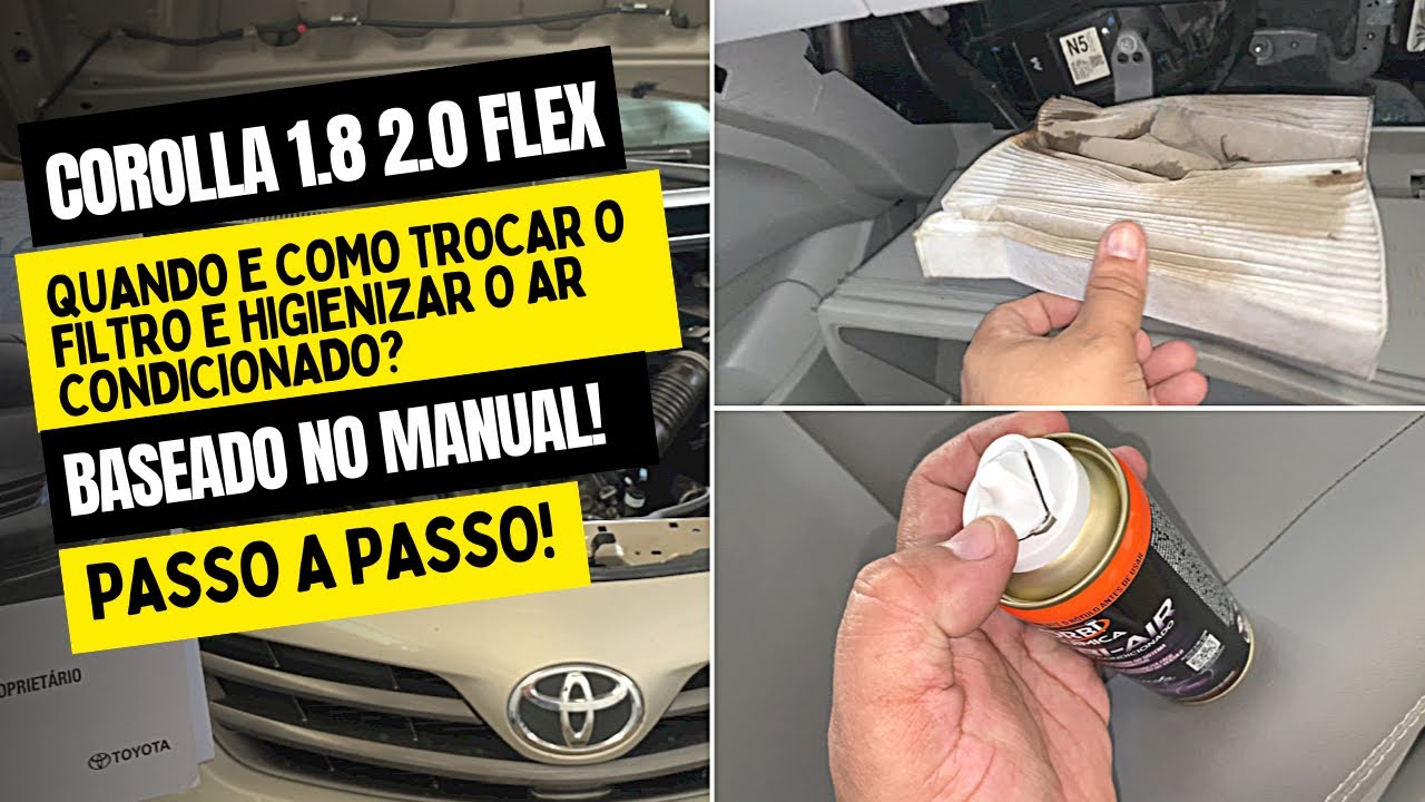 COROLLA 1.8 2.0 FLEX QUANDO COMO TROCAR O FILTRO E HIGIENIZAR O AR CONDICIONADO  BASEADO NO MANUAL?