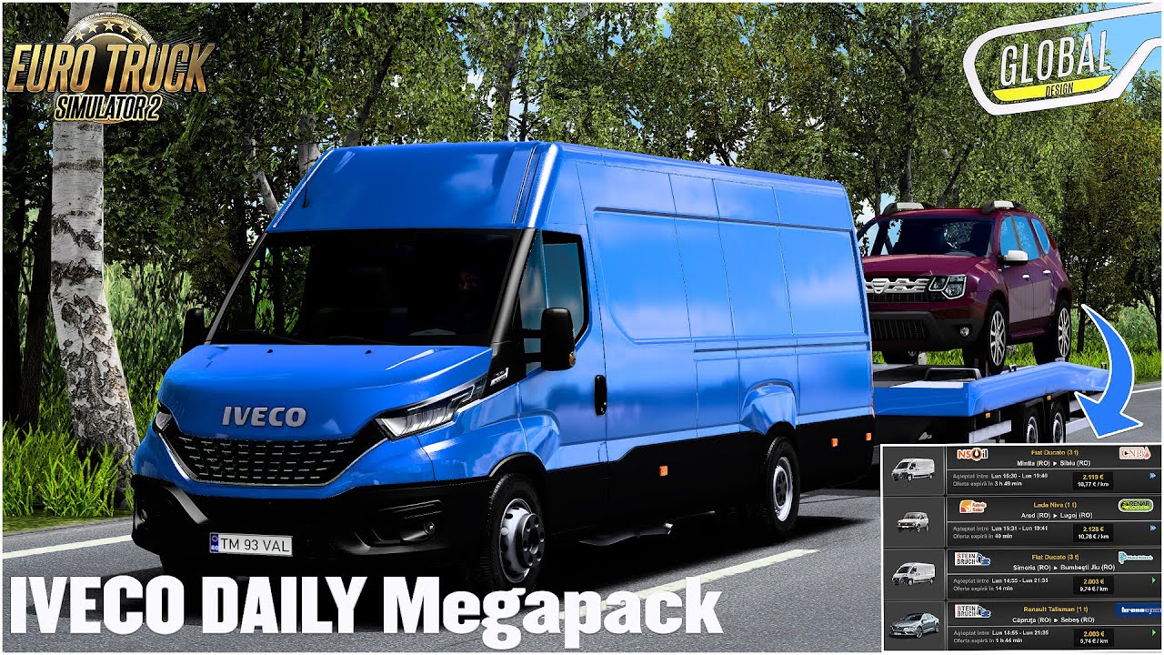 Euro Truck Simulator 2 - Iveco Daily Megapack by GLOBALDESIGN  | Romania Map by  @alexandrutv5424 ​