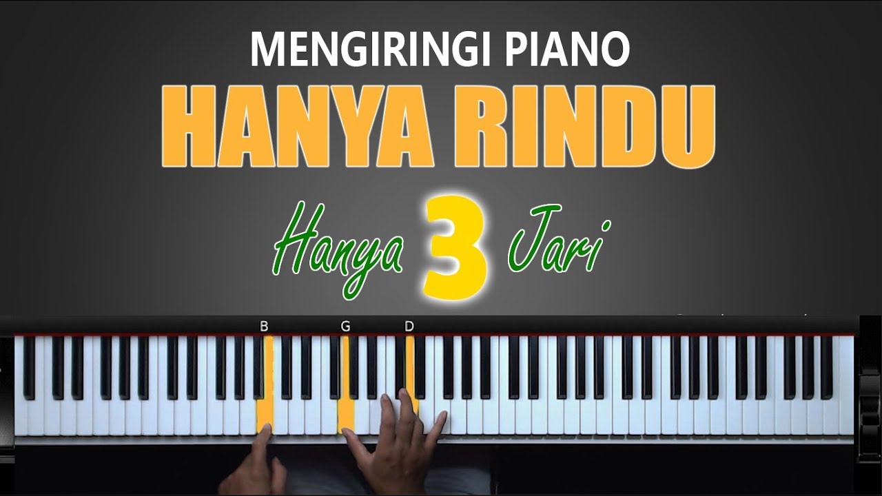 Mengiringi HANYA RINDU Hanya 3 Jari | Belajar Piano Keyboard