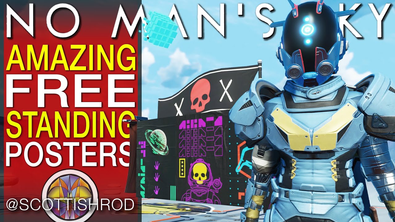 Amazing Free Standing Poster - Base Building Ideas - No Man's Sky Tutorial - NMS Scottish Rod