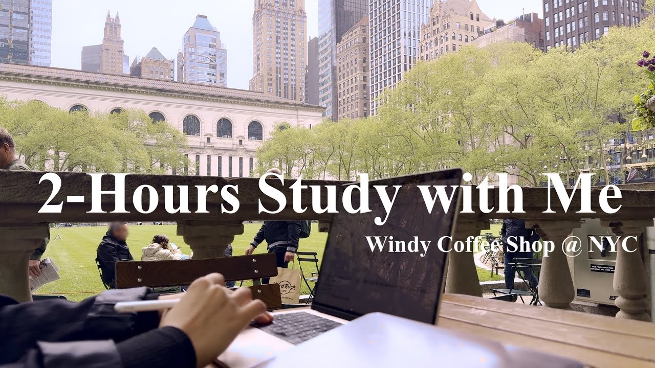 2 HOURS Study with me Cafe| Coffee Shop Ambiance| Background noise| Fire Sound| 4k| Mindful Studying