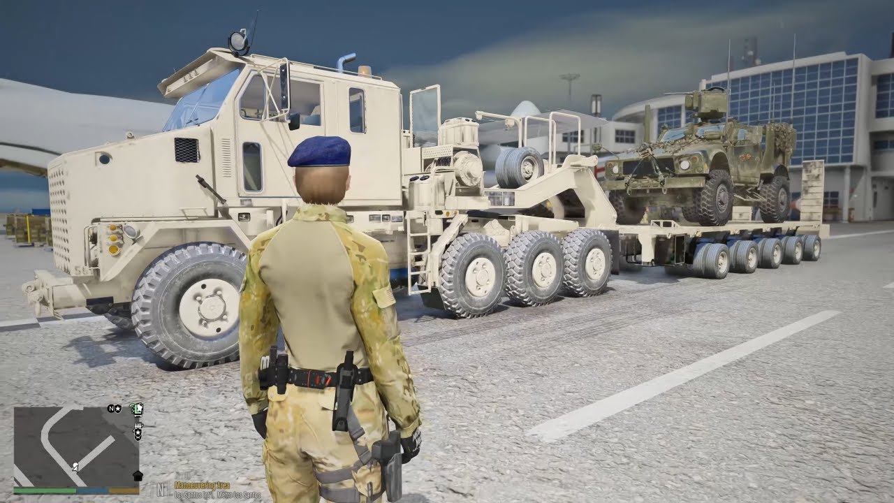 Gta 5 Episode Going To Work As a Female Military - Transport Oshkosh MATV To Fort Zancudo Air Base