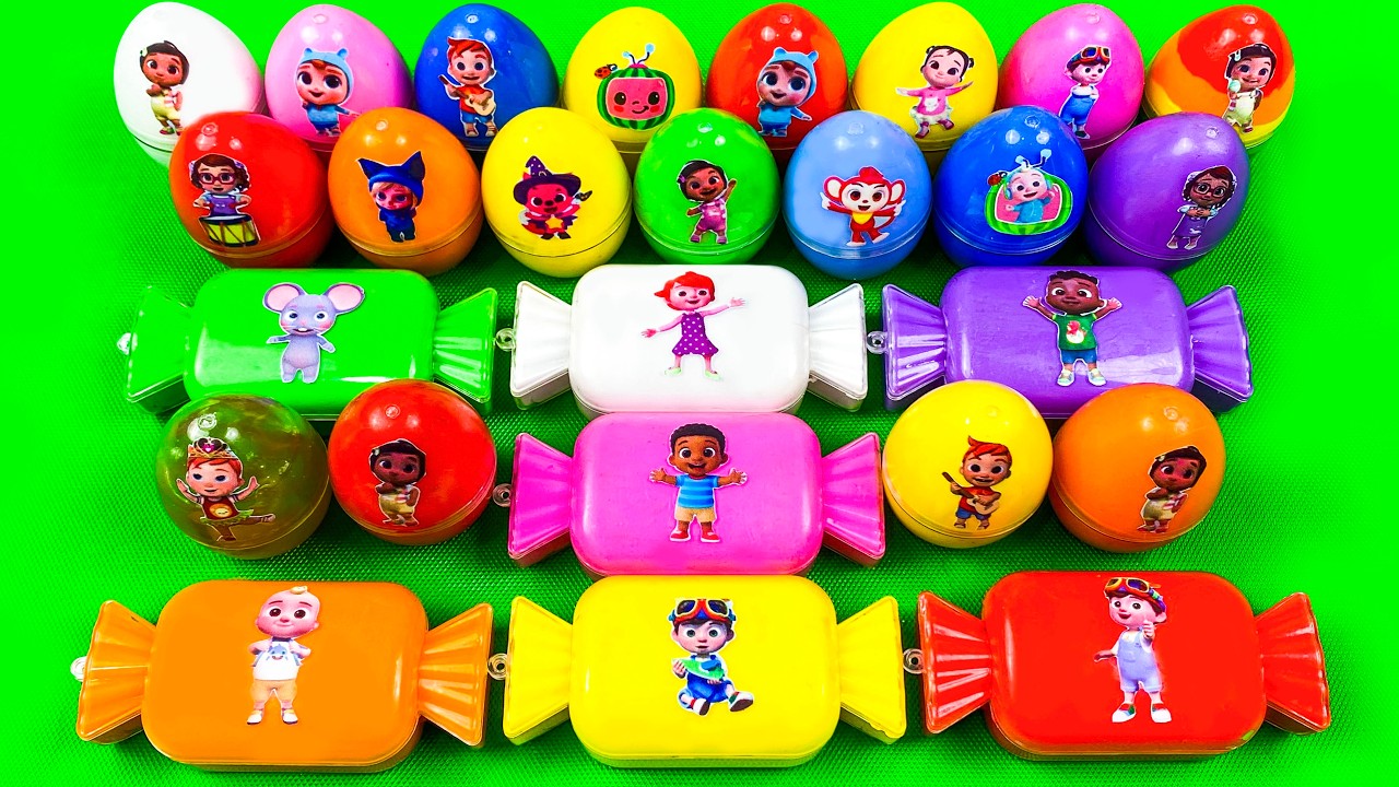 Cocomelon Slime🌈 Finding Surprise Slime Eggs & Candy with JJ & Pinkfong! Satisfying ASMR