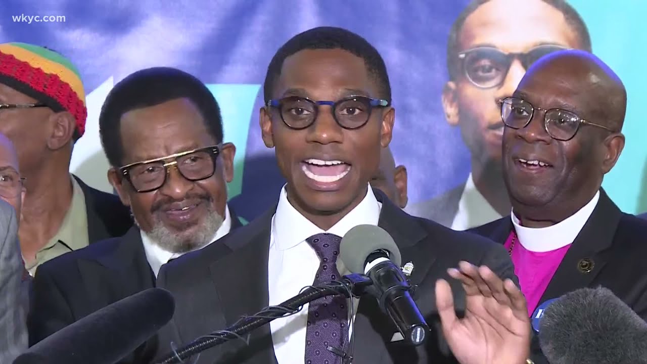 Justin Bibb gives victory speech after being elected as Cleveland's next mayor