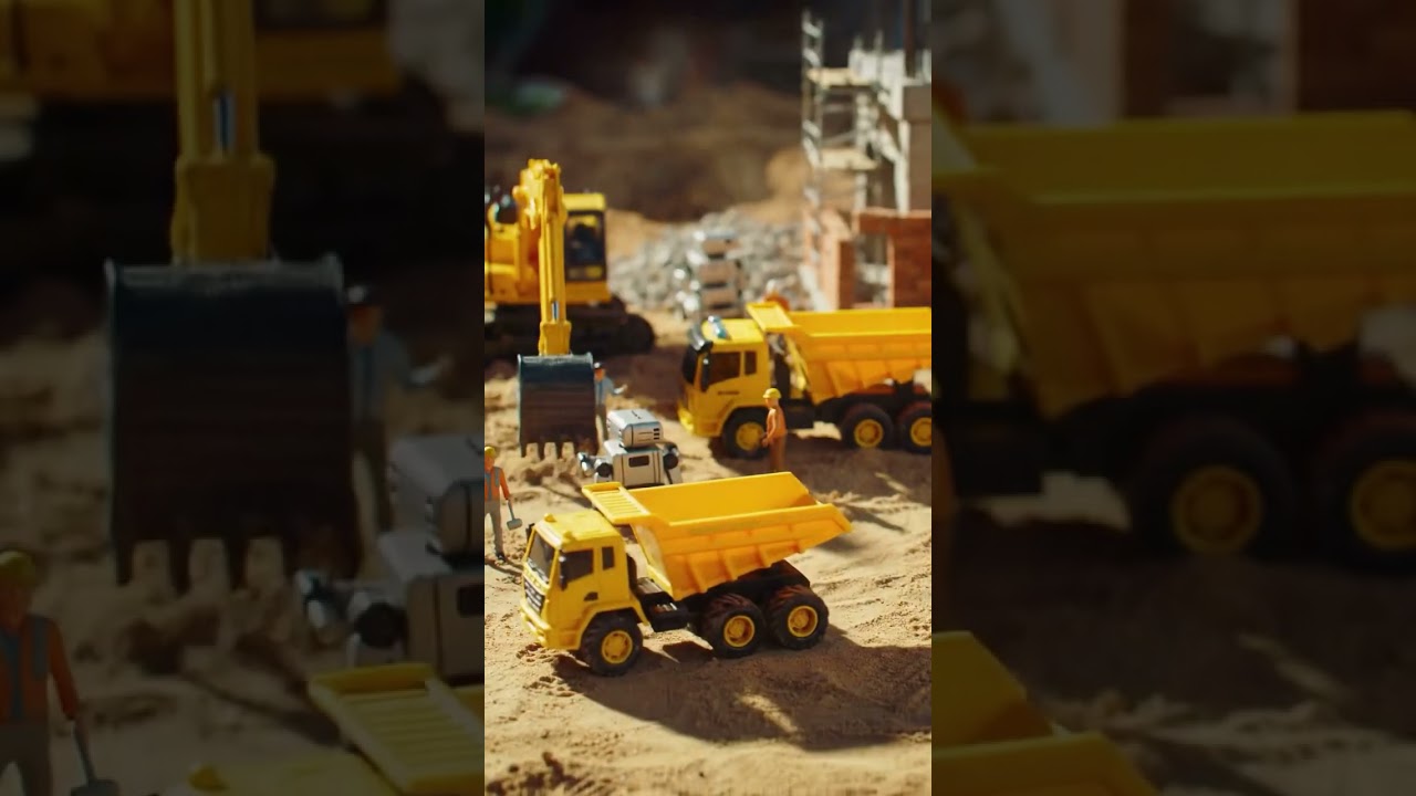 Miniature Construction Site &ndash; Tiny Toy Workers Build a Big Dream