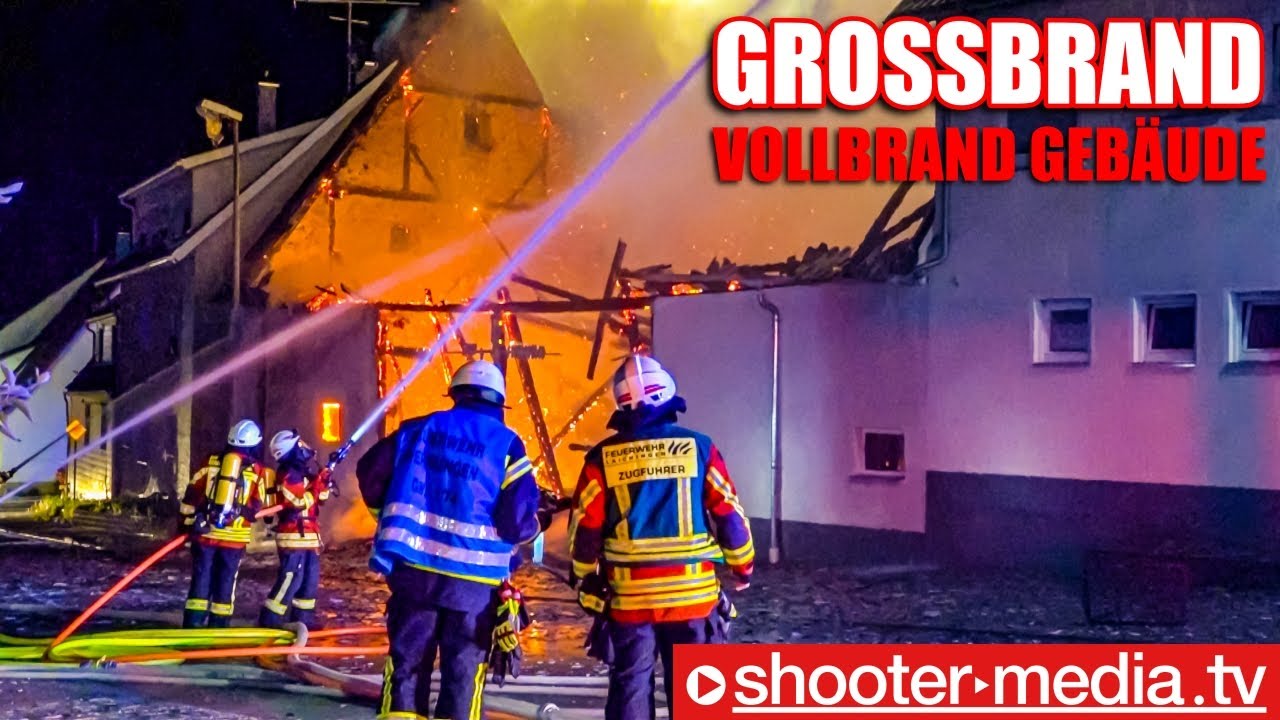 🚒 🔥  Großbrand - Vollbrand Gebäude  🔥 🚒 |  100 Einsatzkräfte im Brand- & Löscheinsatz