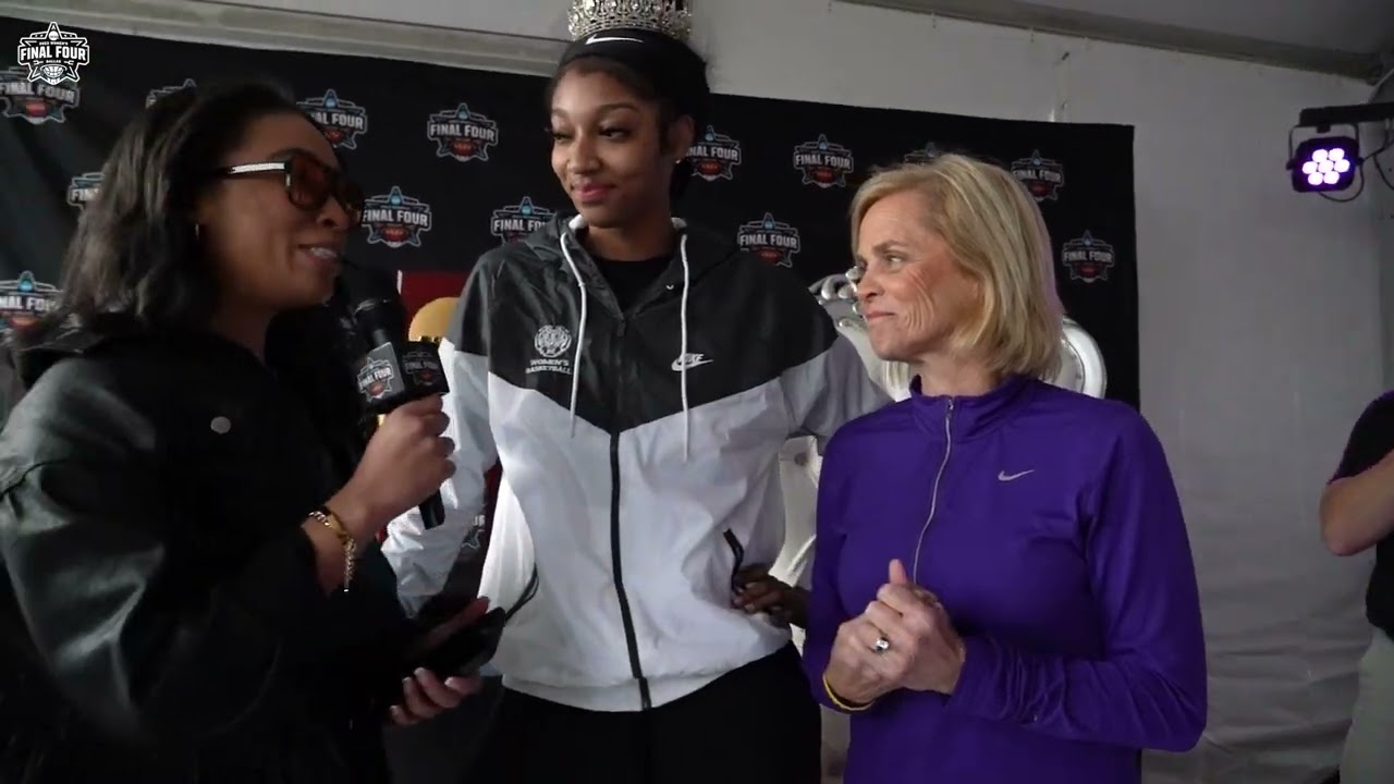 2023 March Madness WBB - Final Four - LSU - Airport Arrival Interview