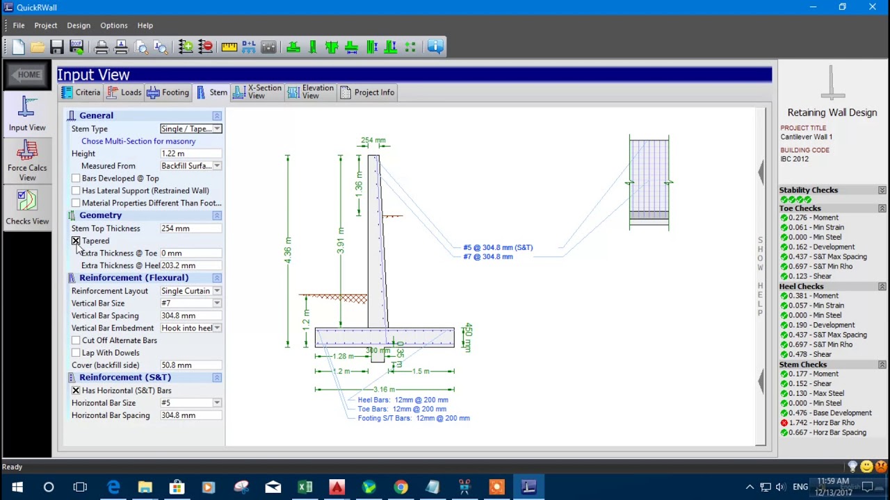 RETAINING WALL DESIGN VERY EASILY IN IES QUICK SUITE 4.0