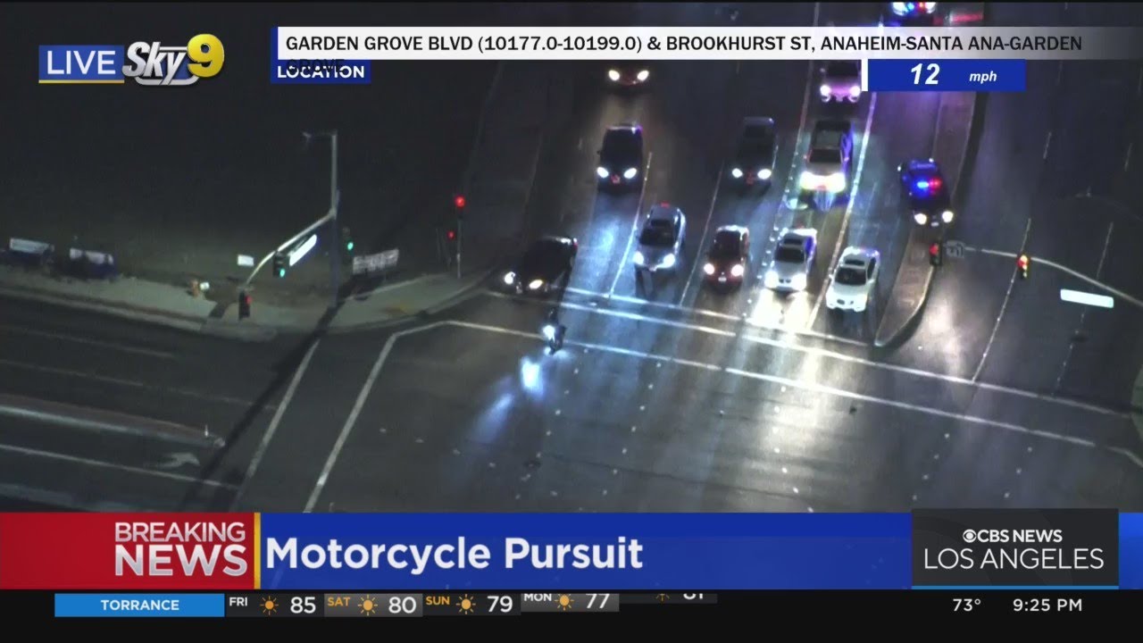 Pursuit suspect speeds past Orange County surface streets