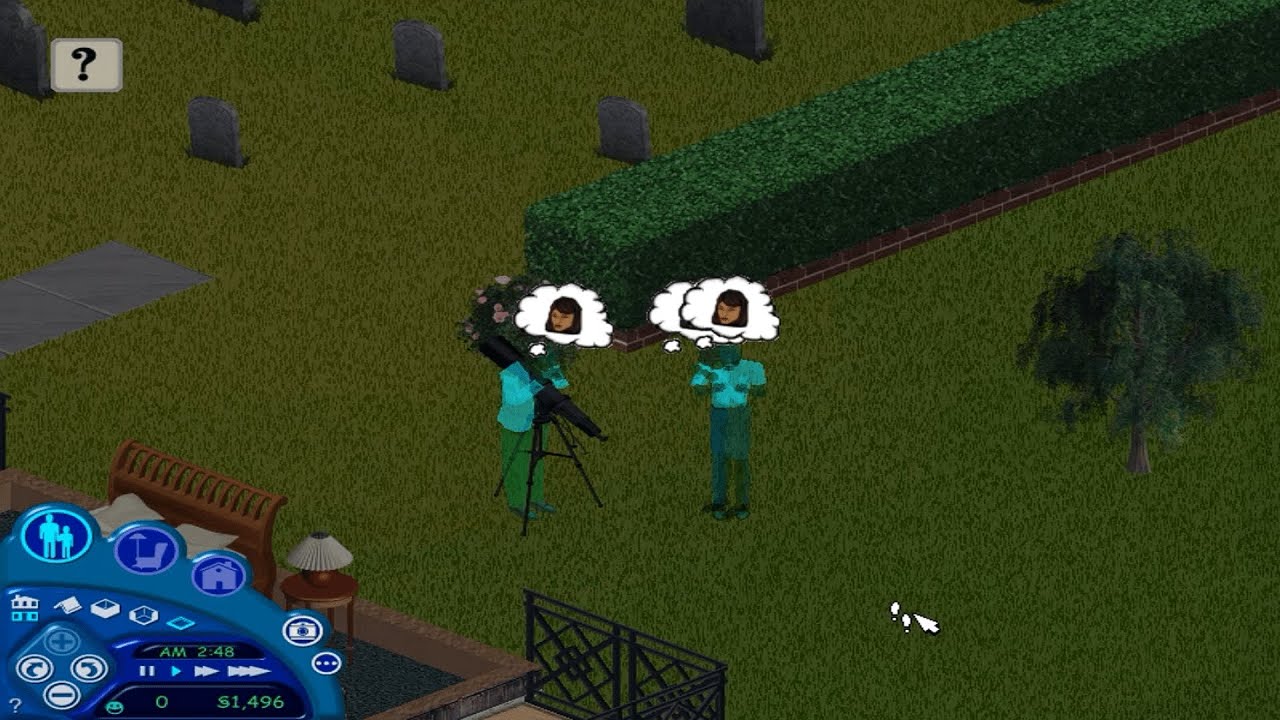 The Sims 1 - Burglar and Ghosts React to Abduction