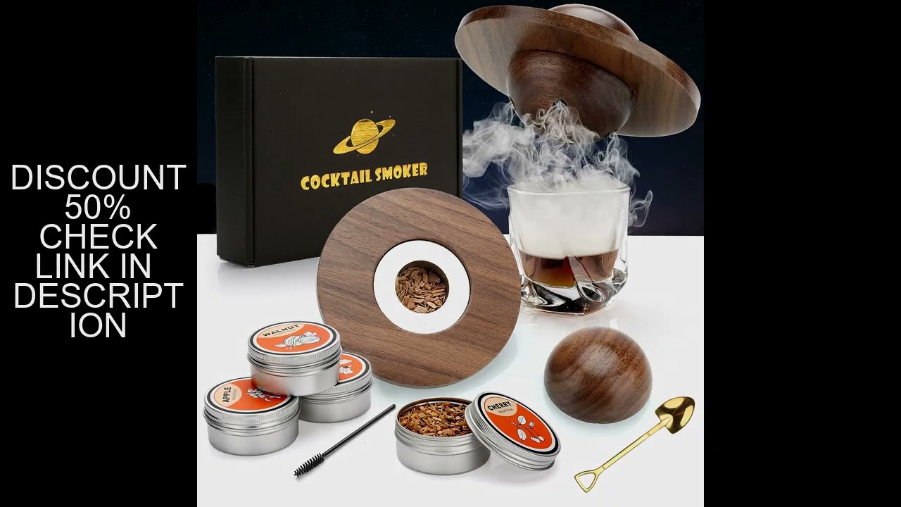 Glass Top Smoker Cocktail Smoker Kit With 4PCS Wood Chips Bartender Accessories For Whiskey Drinks S