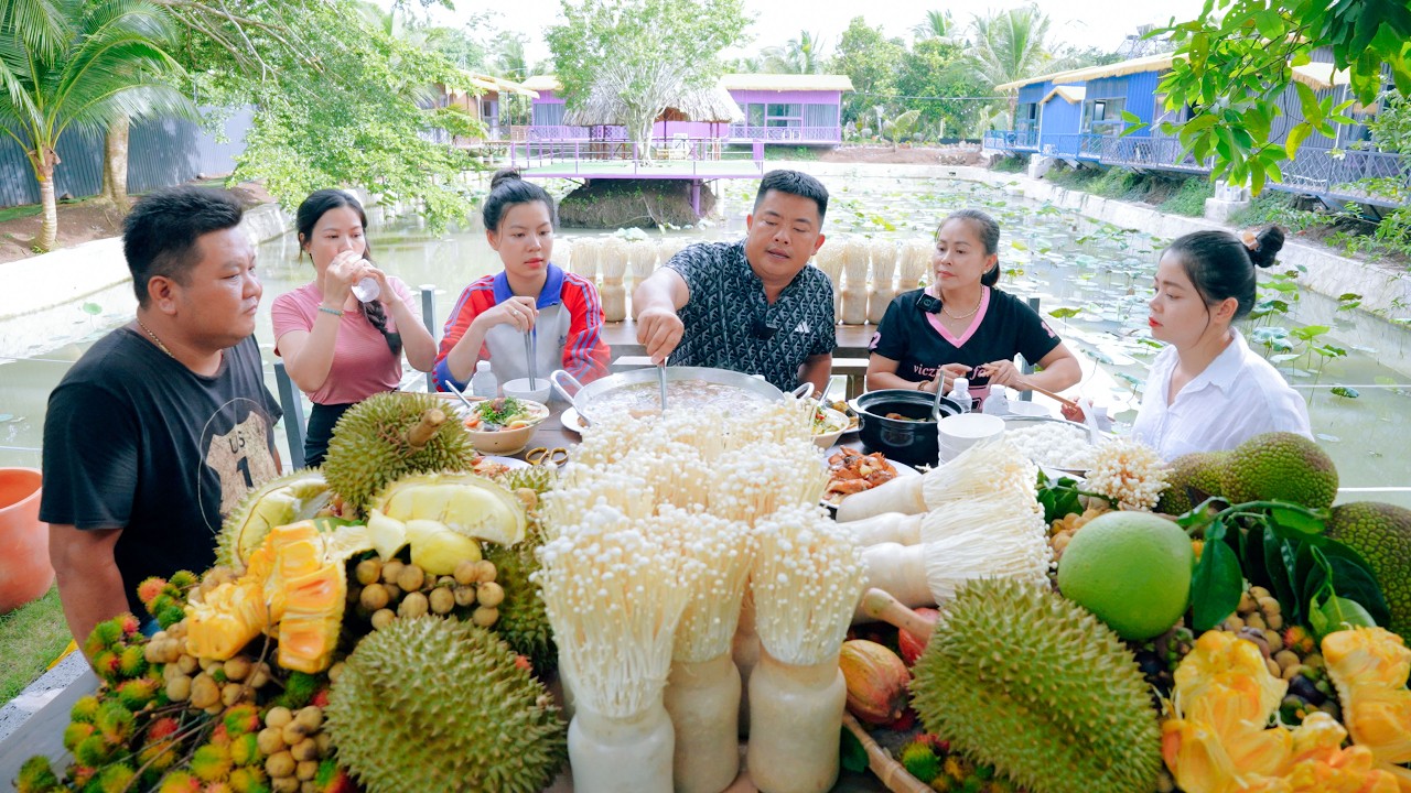 Harvesting Fresh Enoki Mushrooms - Cooking Delicious Chicken Enoki Hotpot | SAPA TV