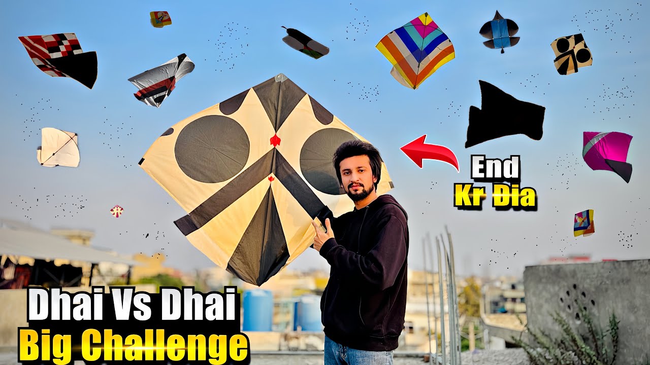 Big Kites Cutting Challenge|| Dhai Vs Dhai Game|Dhai Tawo Sy End Kr Dia || Looting Kite on Roftop 🤩!