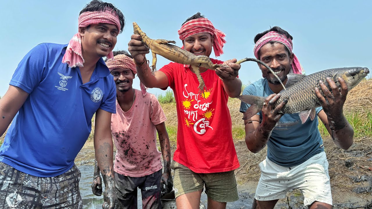 মামা বাড়ির ঘের ছেচে অনেক কৈ মাছ,শোল মাছ, মাগুর মাছ ধরলাম village fishing!!!