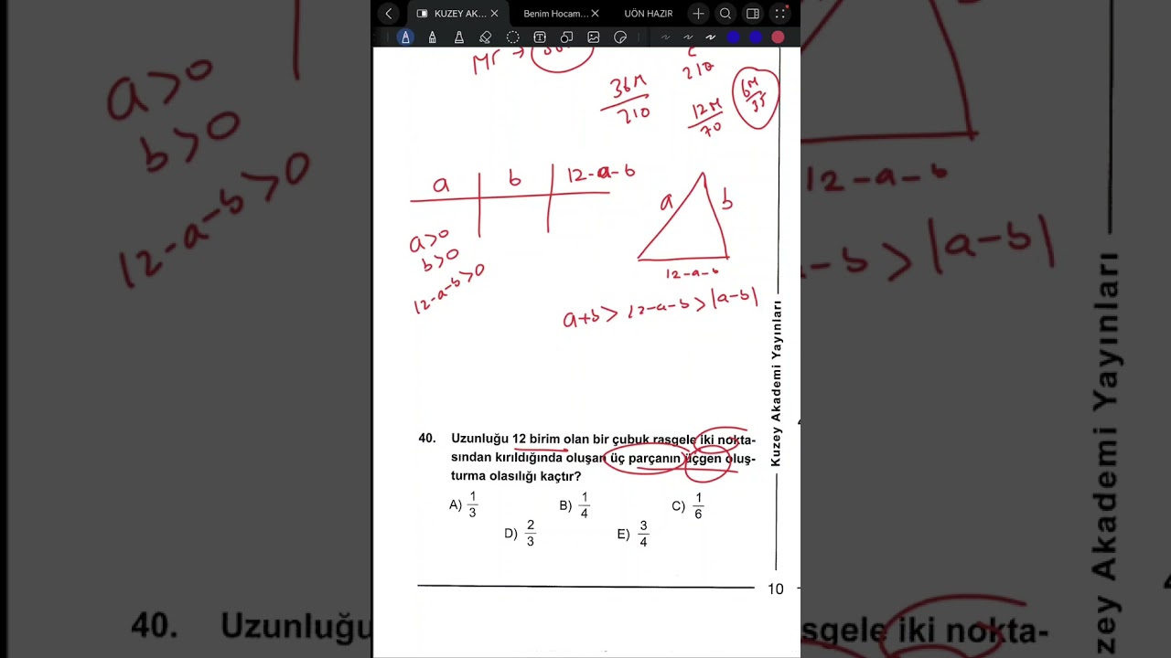 Olasılık iki tane çok güzel soru