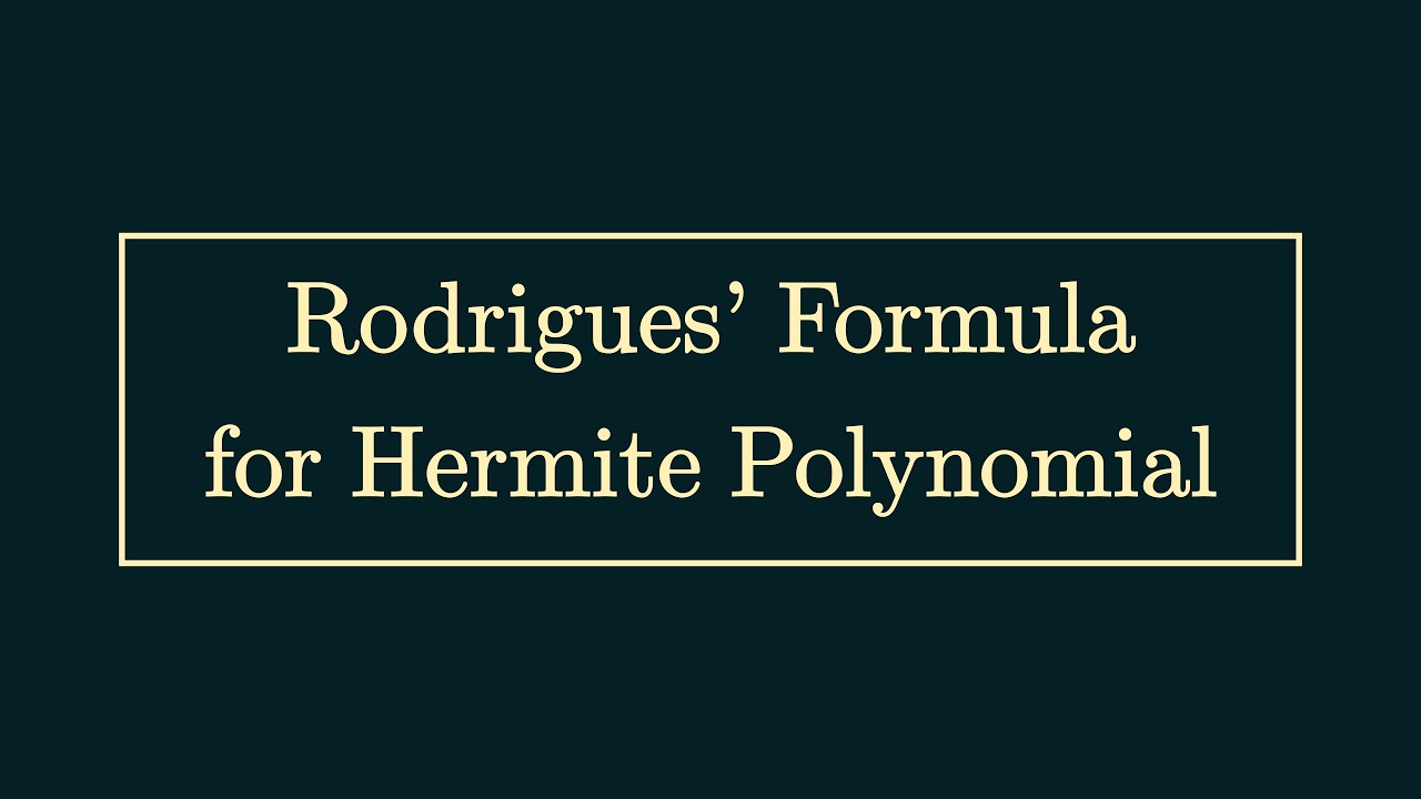 Rodrigues' Formula for Hermite Polynomial [2nd Method]