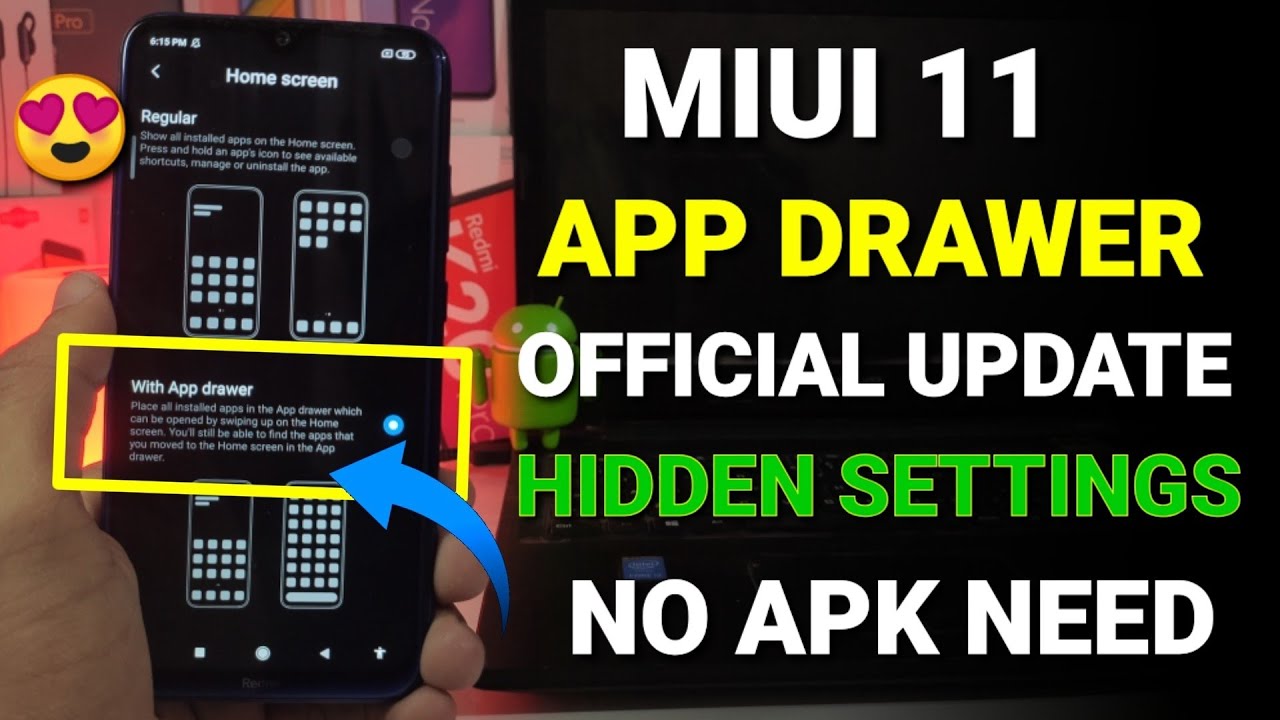 Enable app drawer in Miui 11 any Xiaomi devices | How to get App drawer Redmi note 7s, note 5 Pro