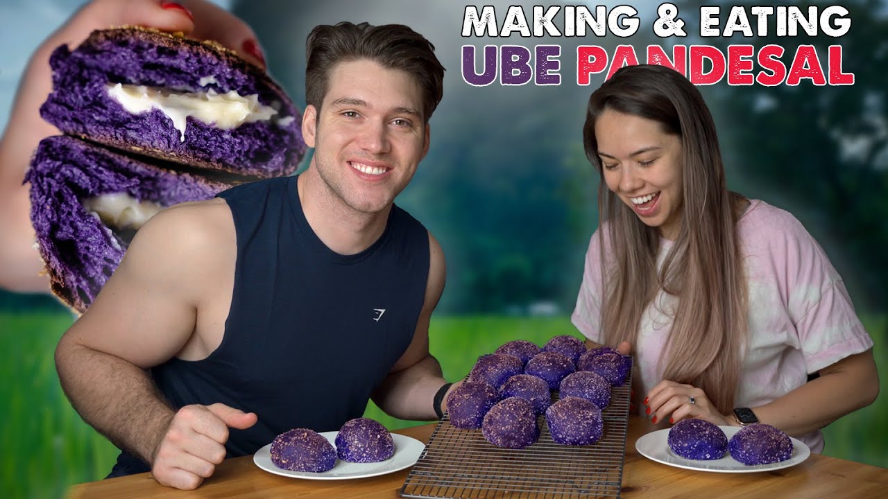 MAKING UBE CHEESE PANDESAL & HALAYA! Delicious Filipino Bread Rolls!