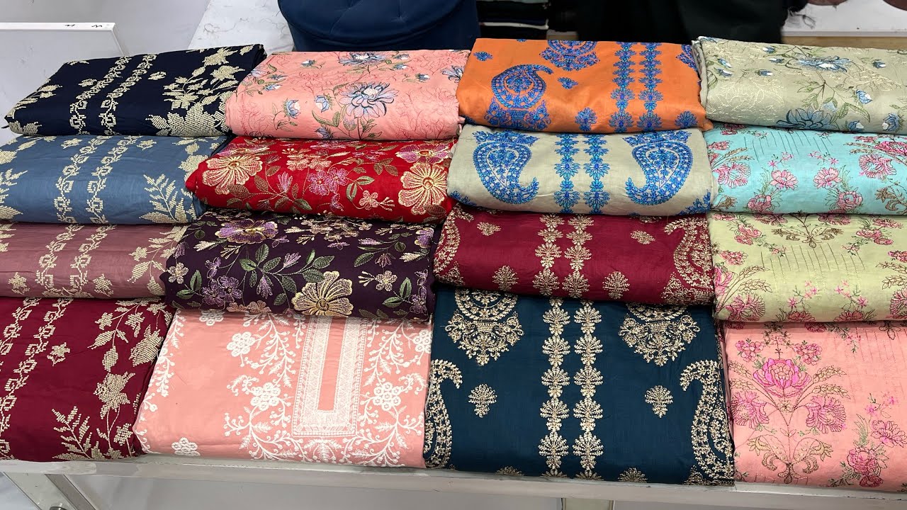 💖Lawn new stock😱 embroidered suit 💖with chiffon dut💥