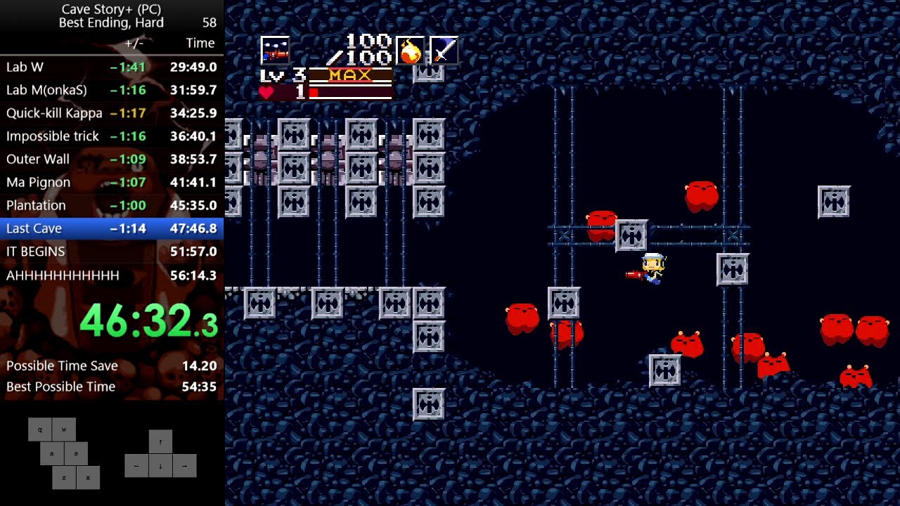 (55:47) Cave Story+ (PC) Best Ending, Hard mode speedrun