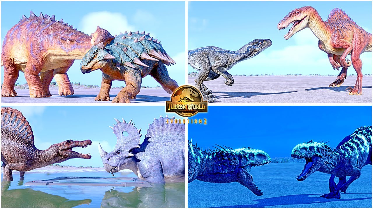 All Hybrid Dinosaurs Social Interactions 🦖 Jurassic World Evolution 2 Secret Species Pack Animations