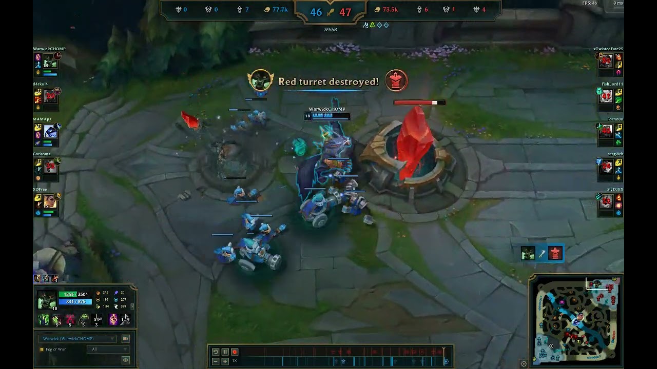 warwick splitpush diff