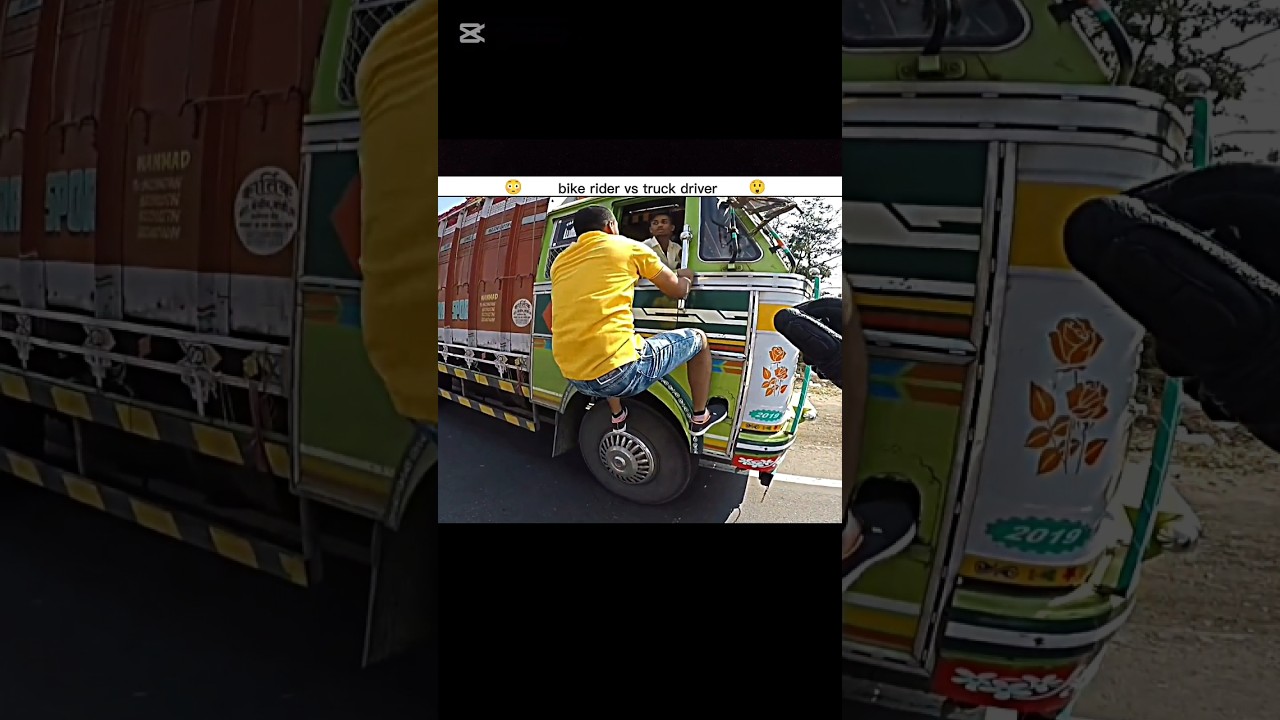 #bike rider vs truck driver #bike rider short video #rider #shortvideo #shorts #rider #viralshorts
