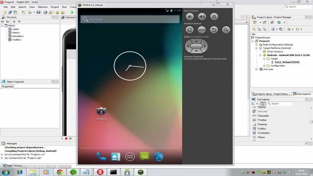 Delphi XE5: Как использовать эмулятор Android