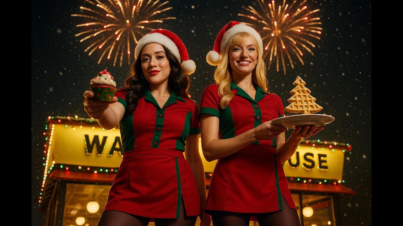2 Broke Girls: A Merry-Messy Shift | Holiday Waffle House Parody🎶: Eurythmic Neon (AI GENERATION)