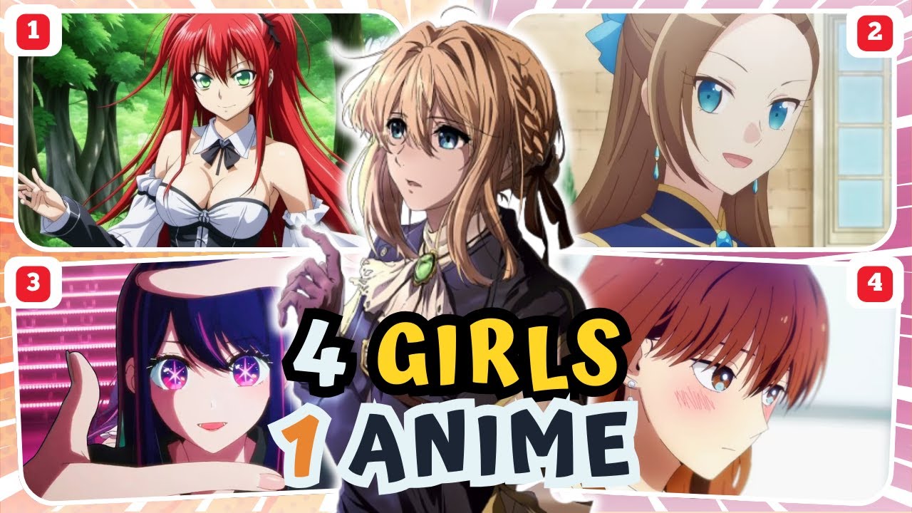 Guess the Anime Show by 4 Iconic Girls! | Ultimate Anime Quiz + Surprise Giveaway 🎁