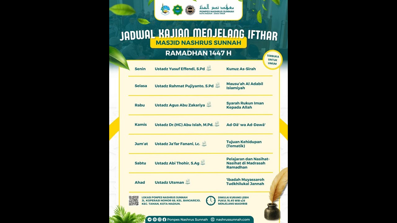 [LIVE] Ustadz Dr. (H.C) Abu Ishlah, Lc., M.Pd - AD-DAA' WA AD-DAWAA'